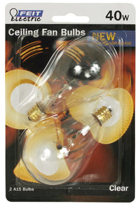 Feit Electric BP40A15C/CL/CF 40 Watt Clear Ceiling Fan Bulb 2 Count