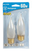 Westinghouse  60 watts CA10  Decorative  Incandescent Bulb  E26 (Medium)  Warm White  2 pk