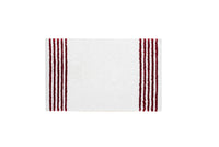 LIVIM NATURAL HOME Bath Rug 85% Cotton White with Beautiful Colored Lines R Red