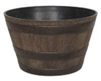 Whiskey Barrel Planter, Resin, 20.5-In. Diam.