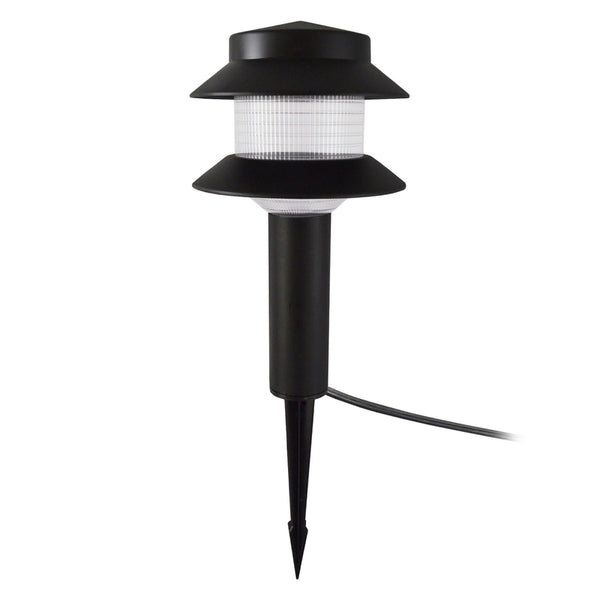 Low Voltage Rust Outdoor Landscape 3-Tier Pagoda Pathway Light