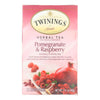 Twining's Tea Herbal Tea - Pomegranate and Raspberry - Case of 6 - 20 Bags