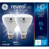 GE Lighting Reveal BR30 E26 (Medium) LED Floodlight Bulb Soft White 65 Watt Equivalence 2 pk