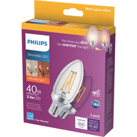 Philips Daylight 3.3W 120V 300 lm. B11 E12 Candelabra Base Commercial/Residential LED Bulb