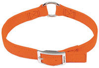 Dog Collar, Double-Ply, Orange,. 1 x 18-In.