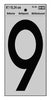 Hy-Ko 6 in. Reflective Black Vinyl Number 9 Self-Adhesive 1 pc. (Pack of 10)