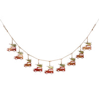 Celebrations Rustic Car with Christmas Tree Christmas Banner Multicolored Iron/Jute 1 pk (Pack of 12)