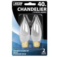 Feit Electric 40 W Flame Tip Chandelier Incandescent Bulb E26 (Medium) Soft White 2 pk