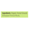 Spicely Organics - Organic Fennel - Ground - Case of 6 - 0.5 oz.