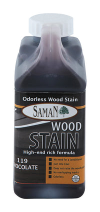 Saman Semi-Transparent Chocolate Water-Based Wood Stain 32 oz (Pack of 12).