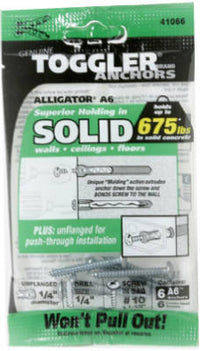 Alligator Masonry Anchors, Flanged, .25-In., 6-Pk.