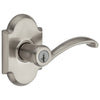 Kwikset SmartKey Austin Satin Nickel Keyed Entry Lever ANSI/BHMA Grade 2 KW1 1-3/4 in.