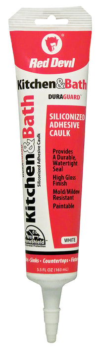 Red Devil 0405 5.5 Oz White DuraGuard™ Kitchen & Bath Siliconized Acrylic Caulk