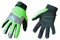 Cat Gloves CAT012214J Jumbo Fluorescent Green Spandex Back Gloves