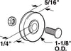 Prime-Line  1-1/8 in. Dia. x 5/16 in. L Brass  Steel  Roller Assembly  2 pk