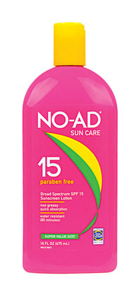 NO-AD  No Scent Sunscreen Lotion  16 oz. 1 pk (Pack of 6)