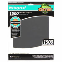 Sandpaper, Mirror Fine 1500-Grit, 9 x 11-In., 5-Pk.