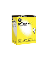 GE 25 watts A19 A-Line Incandescent Bulb E26 (Medium) Soft White 2 pk