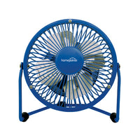 High-Velocity Personal Fan, USB/110-Volt, Blue, 4-In.