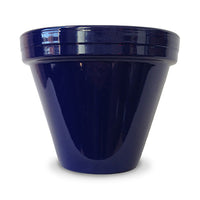 Flower Pot, Cobalt Ceramic, 4.5 x 3.75-In. (Pack of 16)