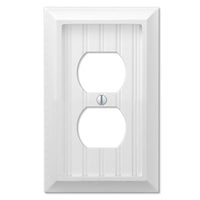 Amerelle White 2 gang Wood Duplex Wall Plate 1 pk