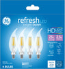 GE Lighting 45567 2.5 Watt E12 CAC Clear Daylight LED Dimmable Refresh HD Light Bulbs 4 Count