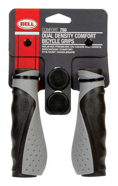 Bell Sports Comfort 750 Rubber Black Gray Non Insulated Bike Grips