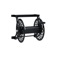 Suncast Hose Handler Black Steel Retractable Wall Mounted Hose Reel 125 ft. Capacity