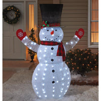 Celebrations Incandescent Warm White 72 in. Snowman with Black Hat and Scarf Yard Decor