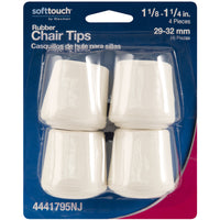 Softtouch Rubber Table/Chair Leg Tip White Round 1-1/8 in. W X 1.5 in. L 4 pk