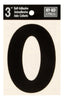 Hy-Ko 3 in. Black Vinyl Number 0 Self-Adhesive 1 pc. (Pack of 10)