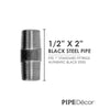 Pipe Decor 1/2 in. MPT X 1/2 in. D MPT Black Steel 2 in. L Pipe Decor Connector