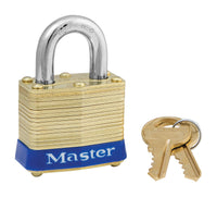 Master Lock 1-9/16 in. W Laminated Brass 4-Pin Cylinder Padlock