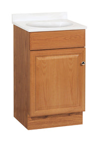 Continental Cabinets  Single  Oak  Oak  Vanity Combo  18 in. W x 16 in. D x 32 in. H