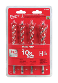 Milwaukee SPEED FEED 6-1/2 in. L Steel Wood Bit Set 4 pc