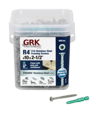 GRK Fasteners  No. 10   x 2-1/2 in. L Star  Bugle Head Multi-Purpose Screw  425 pk (Pack of 2)