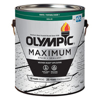 Olympic  Maximum  Solid  Tintable White  Base 1  Acrylic Latex  Stain and Sealant  1 gal. (Pack of 4)