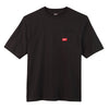 Milwaukee XL Short Sleeve Men's Round Neck Black Heavy Duty Pocket Tee Shirt