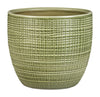 Scheurich  5.5 in. H x 6.25 in. D x 6.25 in. Dia. Ceramic  Vase  Flower Pot  Antique Green (Pack of 4)