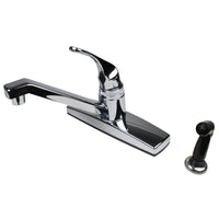 Ultra Faucets Non Metallic One Handle Chrome Kitchen Faucet Side Sprayer Included