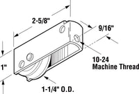 Prime-Line  1-1/4 in. Dia. x 5/8 in. L Plastic/Steel  Roller Assembly  1 pk