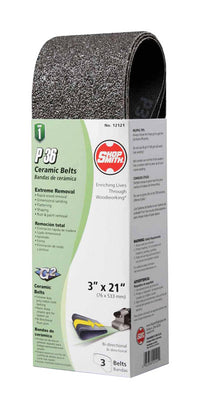 Shopsmith 21 in. L X 3 in. W Ceramic Sanding Belt 36 Grit Coarse 3 pc