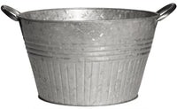 Tub Planter With Handles, Round, Galvanized Metal, 10-In.