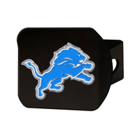 NFL - Detroit Lions  Black Metal Hitch Cover - 3D Color Emblem