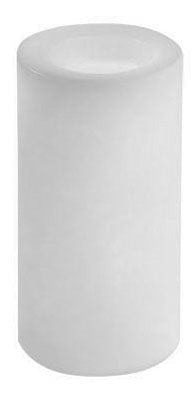 Flameless Wax Pillar, Battery-Operated, White, 6-In.