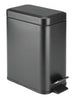 iDesign 1.32 gal Black Stainless Steel Rectangle Step Can Wastebasket