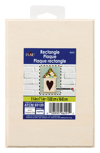 Plaid 0.34 in. H x 5.18 in. W x 7.37 in. L Natural Beige Wood Rectangle Plaque (Pack of 3)