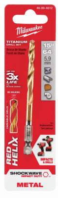 Milwaukee Shockwave 15/64 in. X 4-1/8 in. L Titanium Red Helix Drill Bit 1 pc