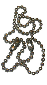 Chrome Bead Chain With Ring and Coupling For Stoppers,15-Inches Long,Carded