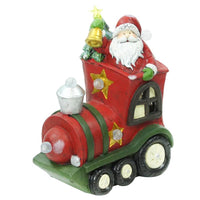 Alpine LED Multi 15 in. Santa in Train Yard Decor